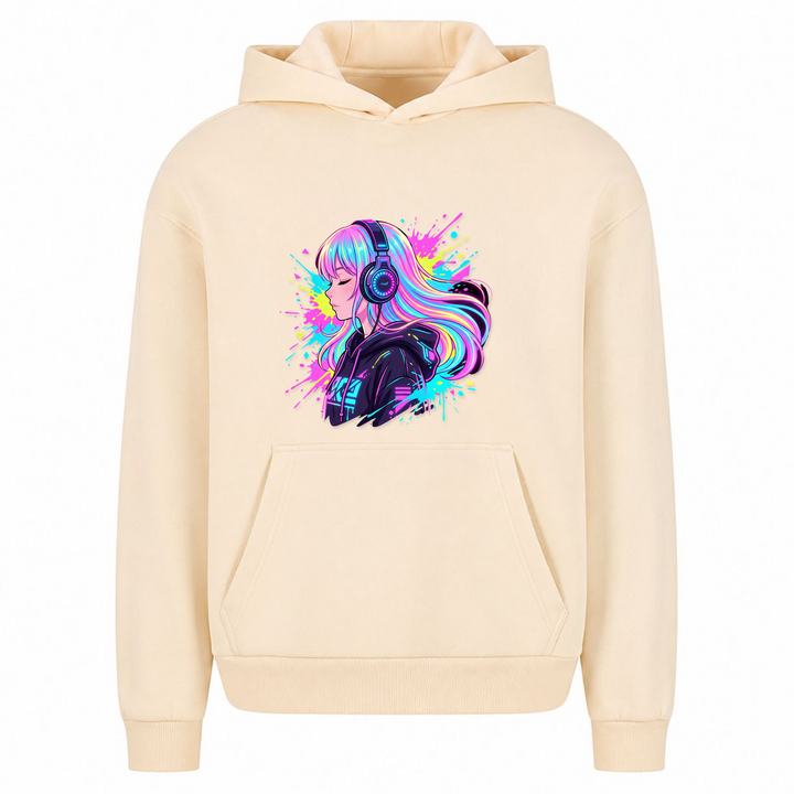 Lost in Music - T-Shirt Oversized Hoodie - White Sand