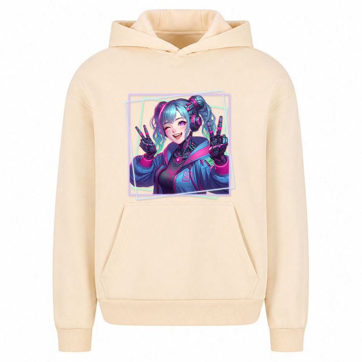 Cyber Girl - Oversized Hoodie - White Sand