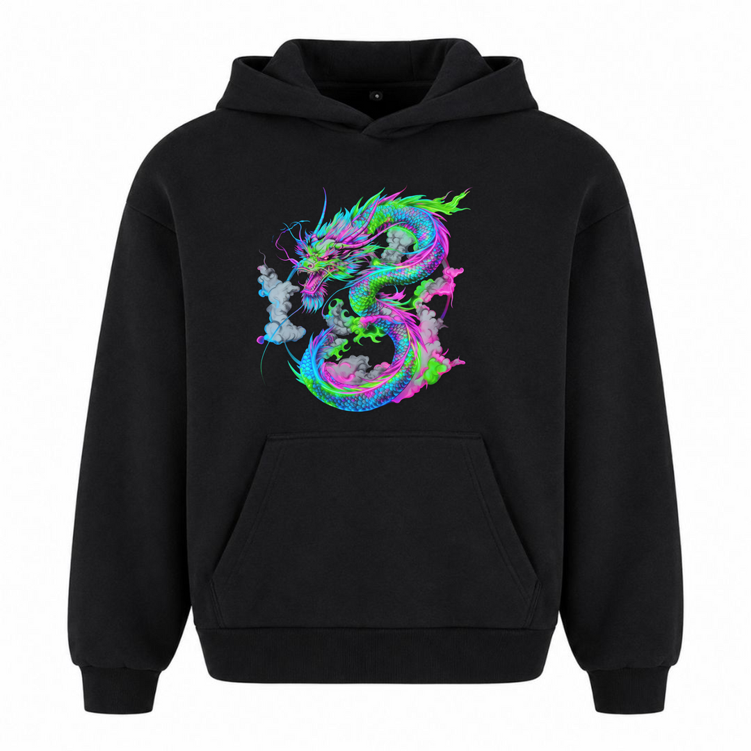 Neon Ryu - Oversized Hoodie - Schwarz