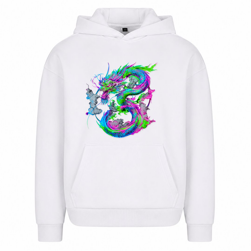 Neon Ryu - Oversized Hoodie - Weiß