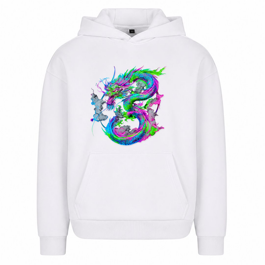 Neon Ryu - Oversized Hoodie - Weiß