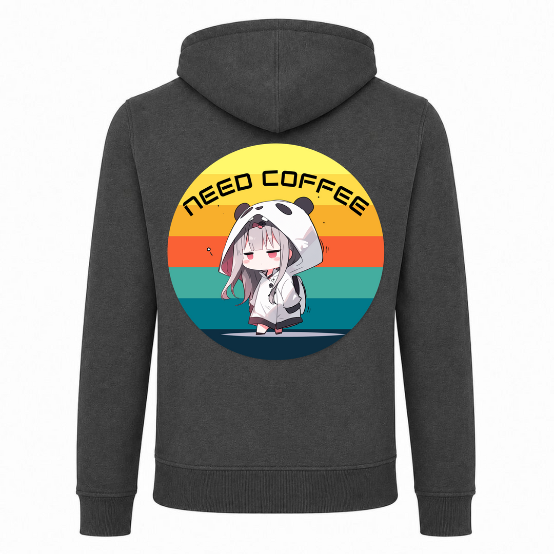 Need Coffee - Zip Hoody - charcoal - Rueckseite