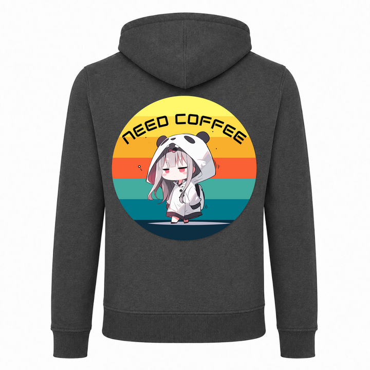 Need Coffee - Zip Hoody - charcoal - Rueckseite