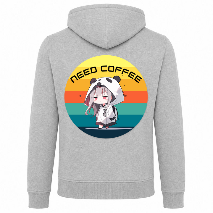 Need Coffee - Zip Hoody - heather grey - Rueckseite