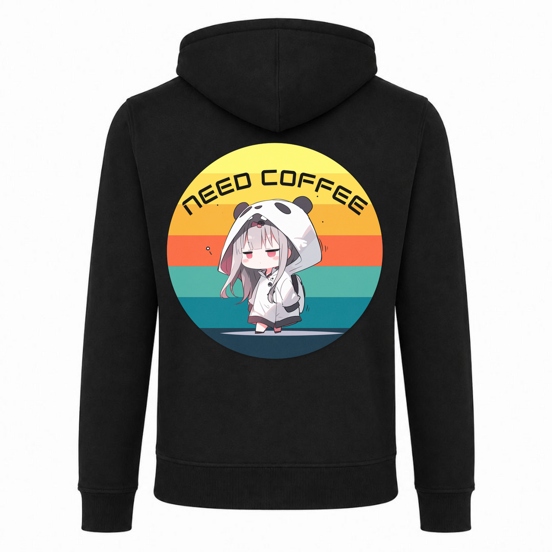 Need Coffee - Zip Hoody - schwarz - Rueckseite