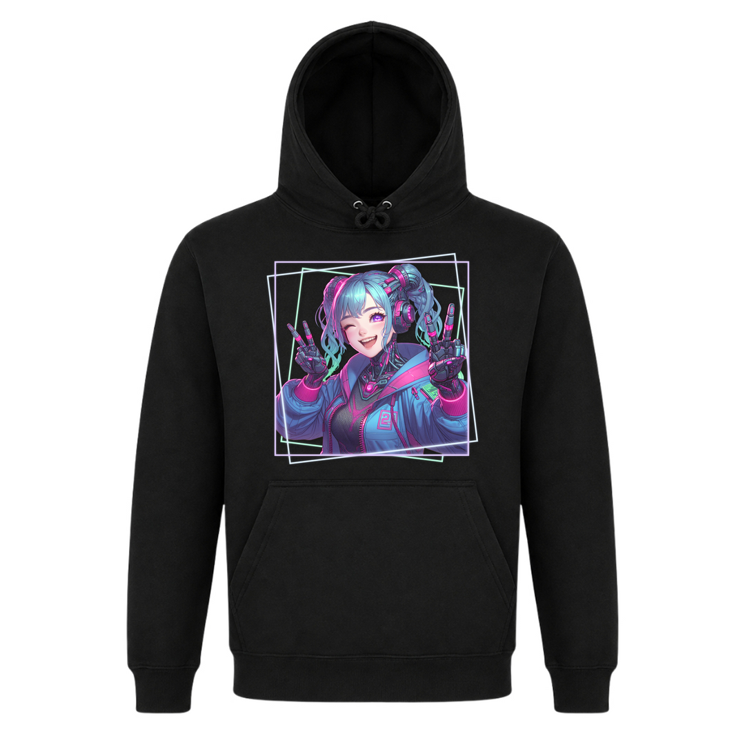 Cyber Girl - Basic Hoodie - Black