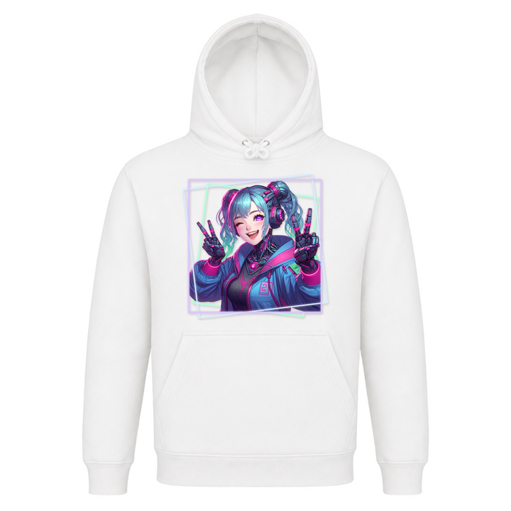 Cyber Girl - Basic Hoodie - White