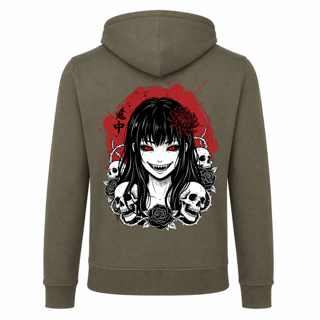 Makai no Hime - T-Shirt Heavy Zip Hoody - Olive