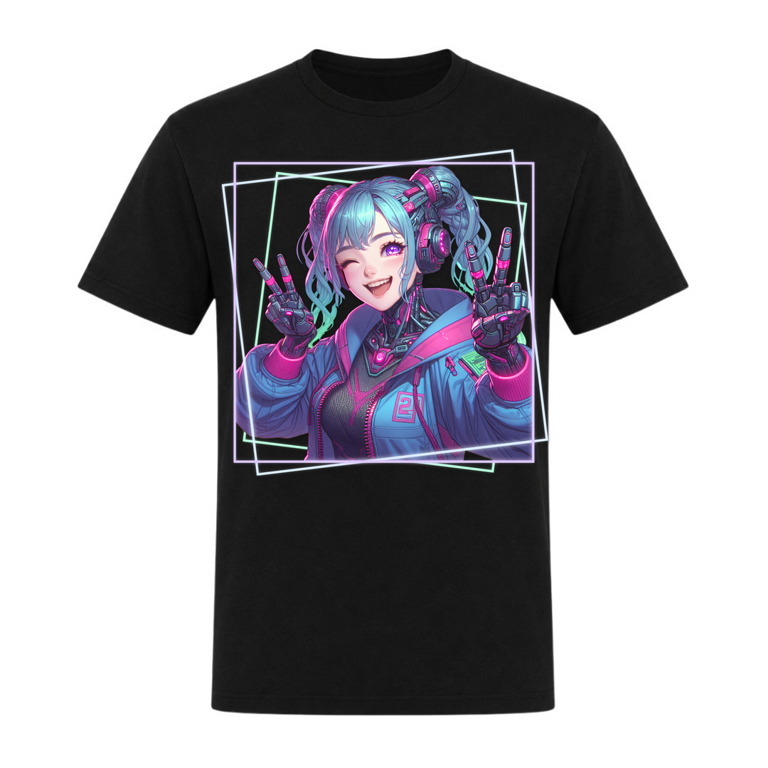 Cyber Girl - T-Shirt - schwarz