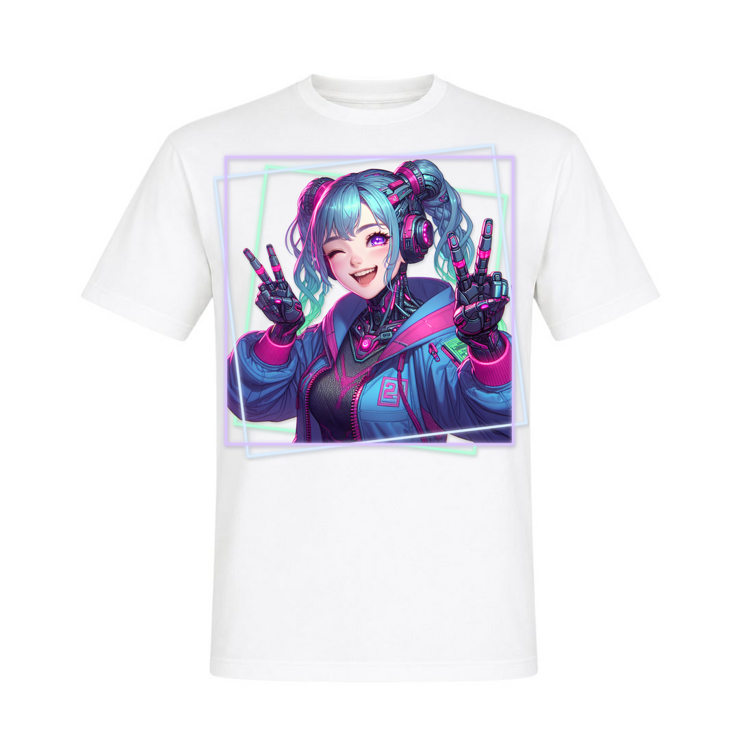 Cyber Girl - T-Shirt - weiß
