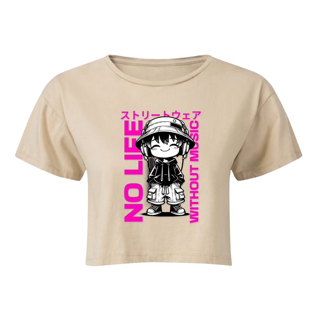 No life without Music - Crop Top - nude