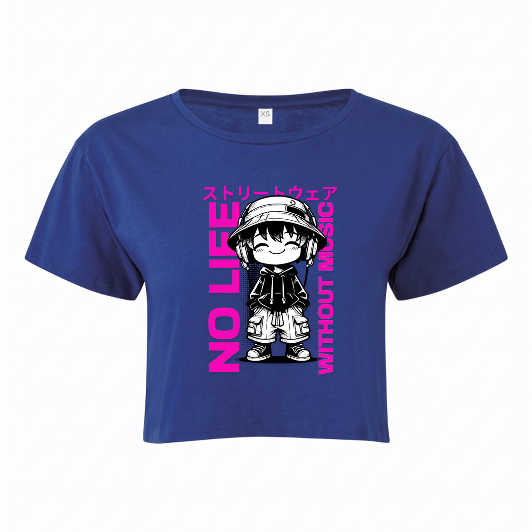 No life without Music - Crop Top - royal