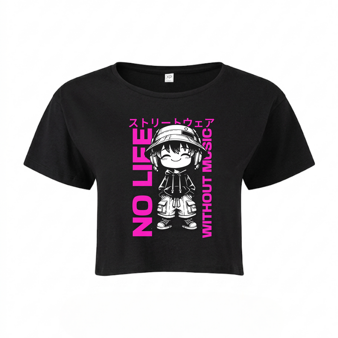 No life without Music - Crop Top - schwarz
