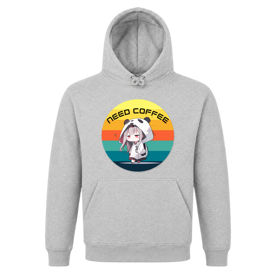 Need Coffee - Basic Hoodie - Grey Melange