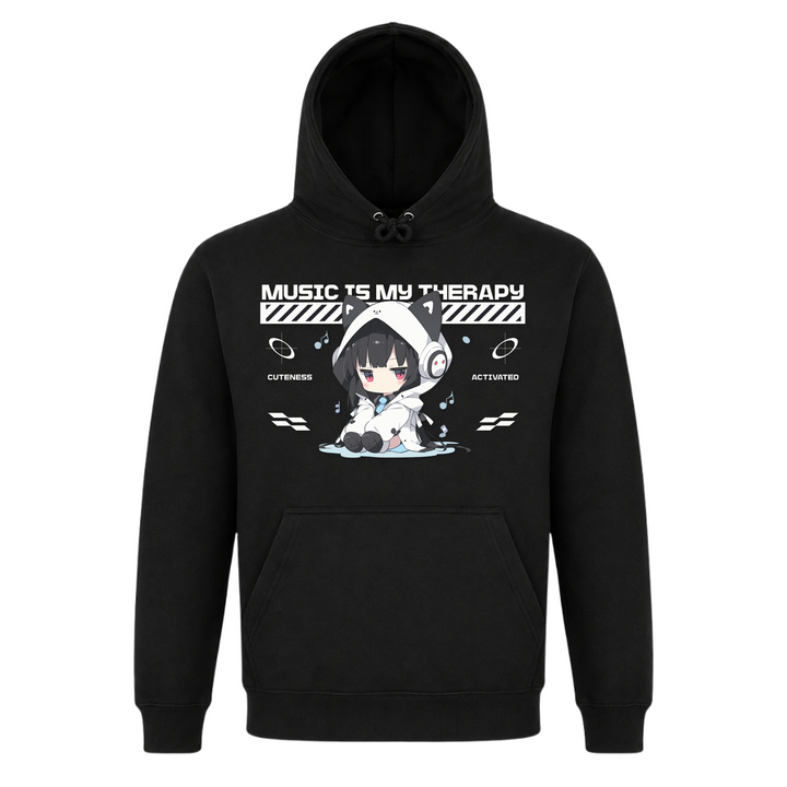 Music is my Therapy - Basic Hoodie - Black