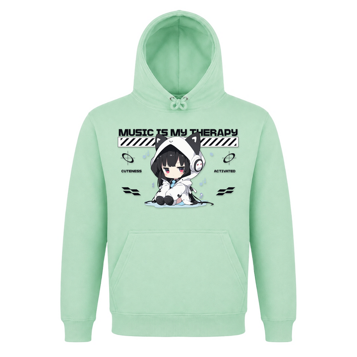 Music is my Therapy - Basic Hoodie - Frozen Green