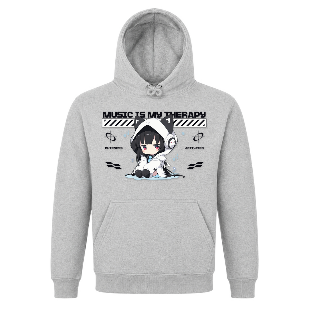 Music is my Therapy - Basic Hoodie - Grey Melange
