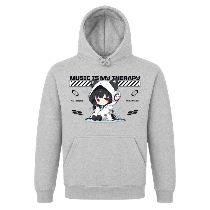 Music is my Therapy - Basic Hoodie - Grey Melange