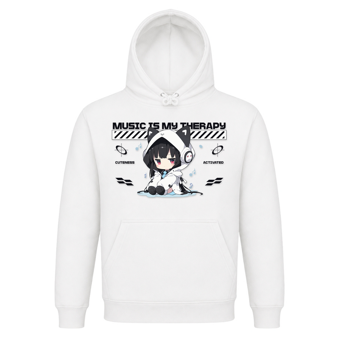 Music is my Therapy - Basic Hoodie - White
