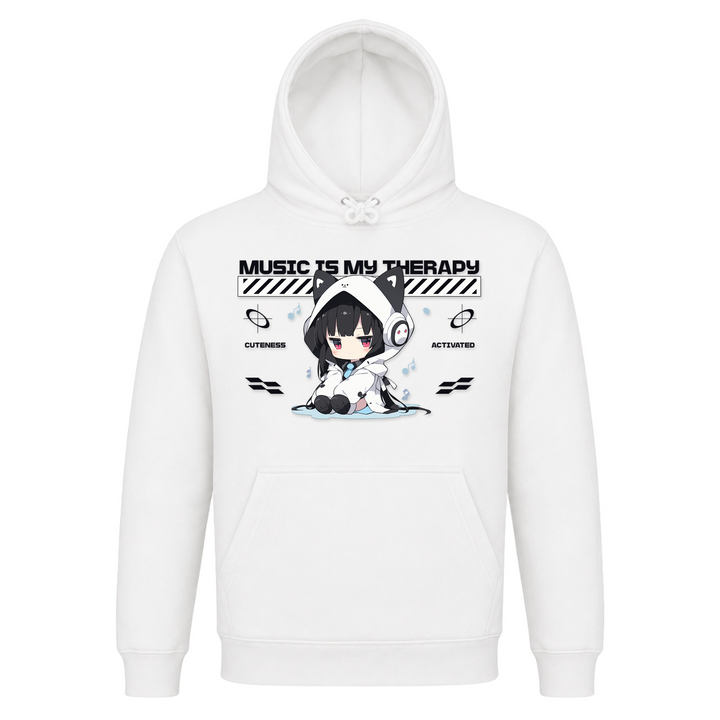Music is my Therapy - Basic Hoodie - White