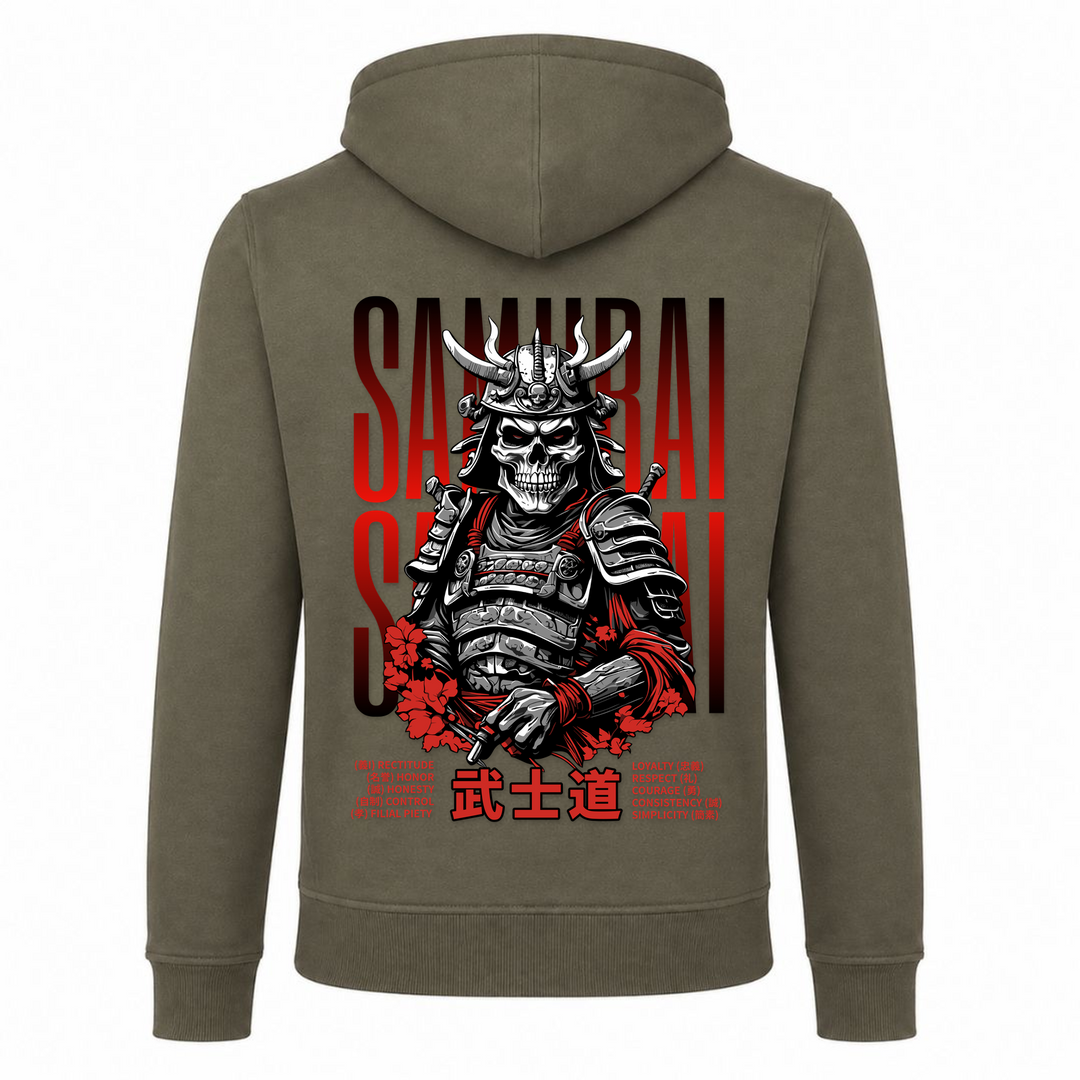 Untoter Samurai - Zip Hoodie - Olive