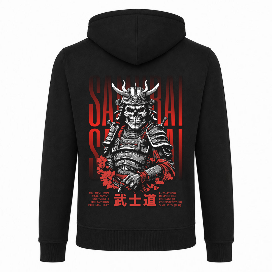 Untoter Samurai - Zip Hoodie - schwarz
