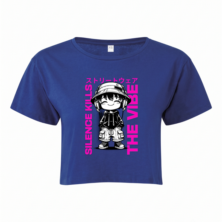 Silence kills the Vibe - Crop Top - royal