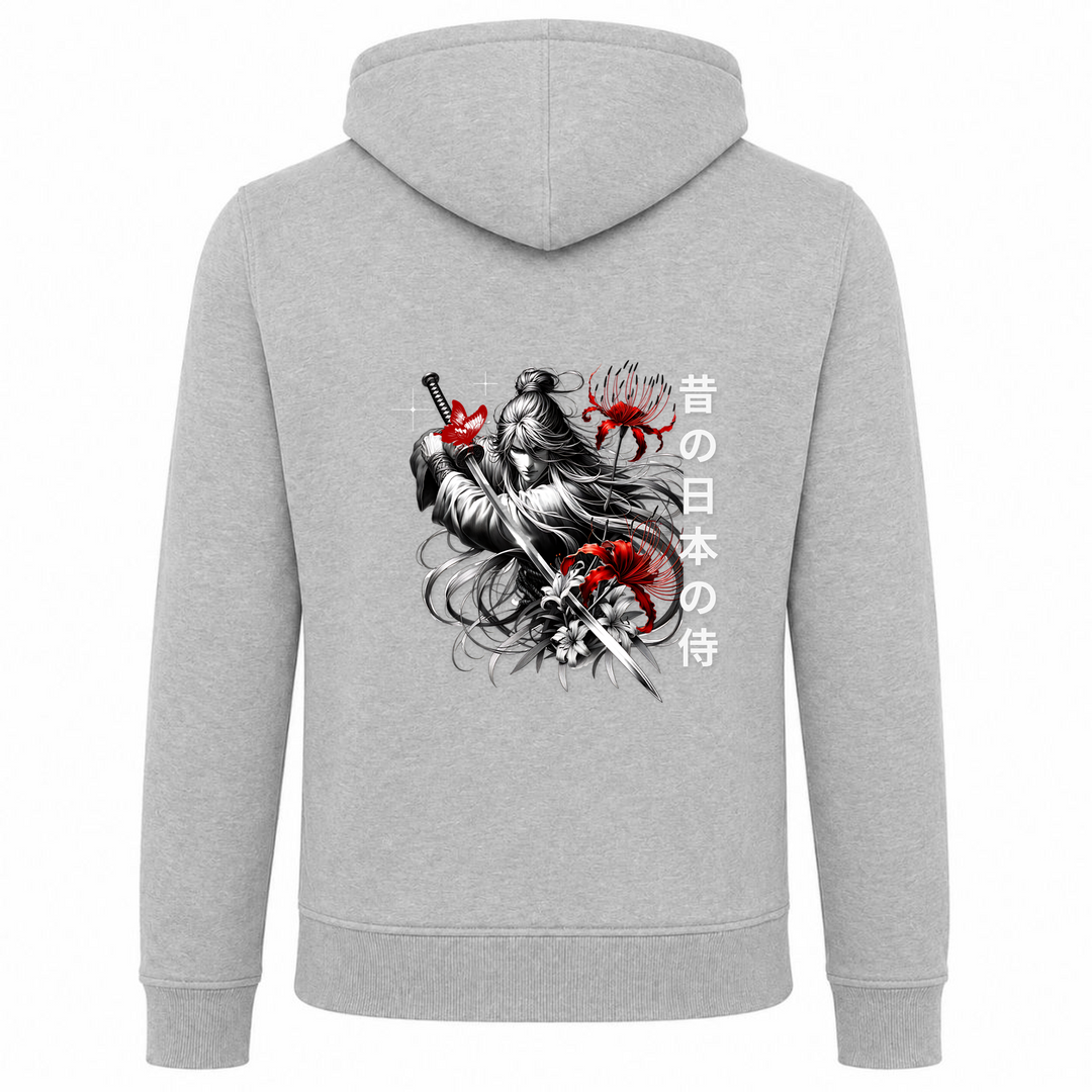 Long Haired Samurai - Zip Hoody - heather grey
