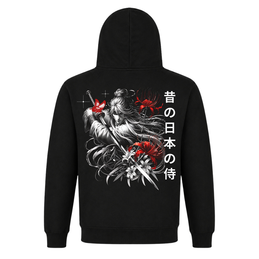 Long Haired Samurai - Hoodie - Black