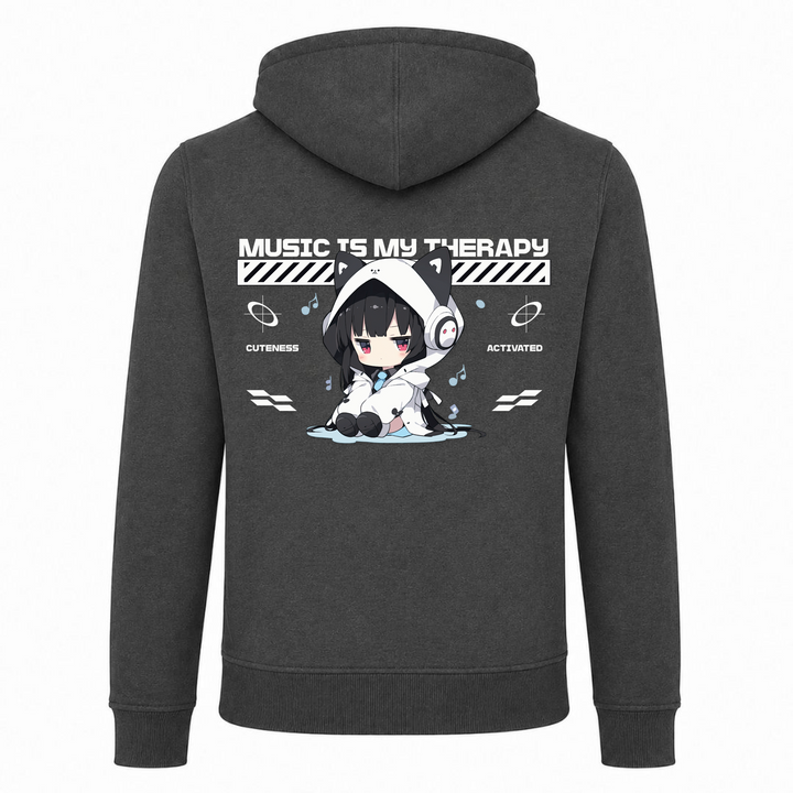 Music is my Therapy - Zip Hoody - charcoal - Rueckseite