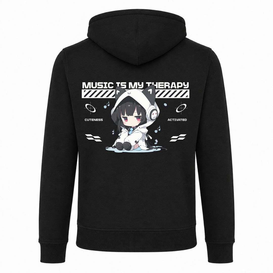 Music is my Therapy - Zip Hoody - schwarz - Rueckseite