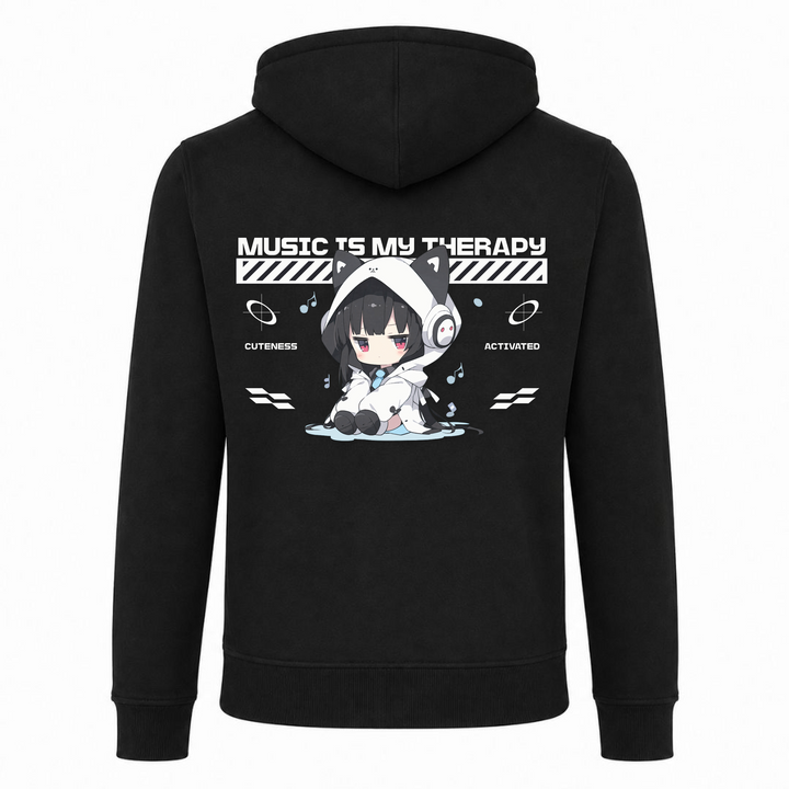 Music is my Therapy - Zip Hoody - schwarz - Rueckseite