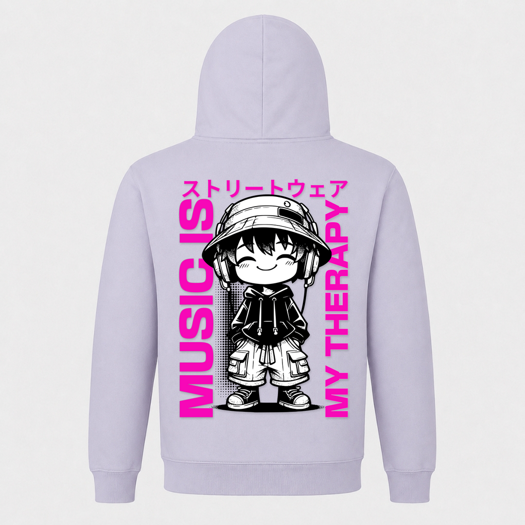 Music is my Therapy - Basic Hoodie - Lilac - Rueckseite