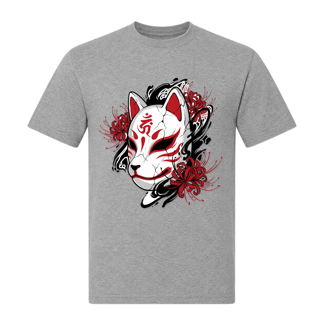 Broken Kitsune - T-Shirt - grey melange