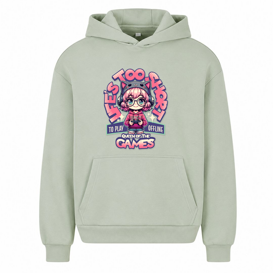 Gamer Girl - Oversized Hoodie - light asphalt