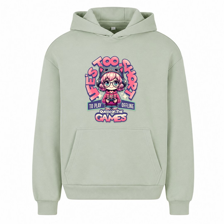 Gamer Girl - Oversized Hoodie - light asphalt