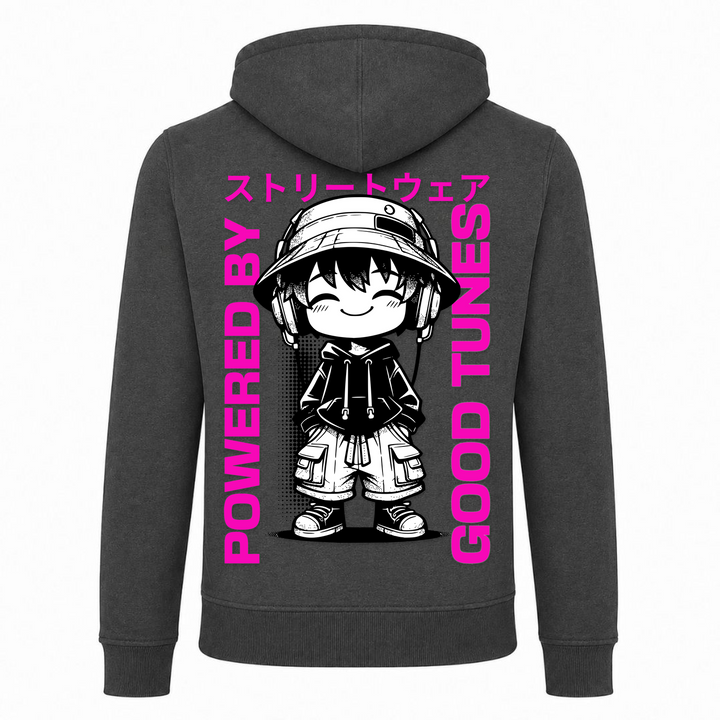 Powered by good tunes - Zip Hoody - charcoal - Rueckseite