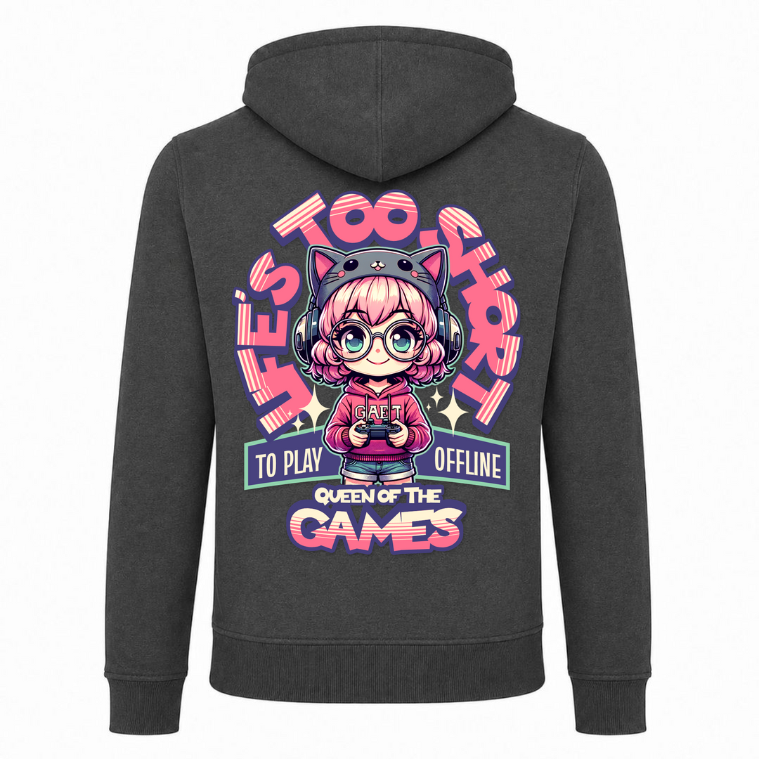 Gamer Girl - Zip Hoody - charcoal - Rueckseite