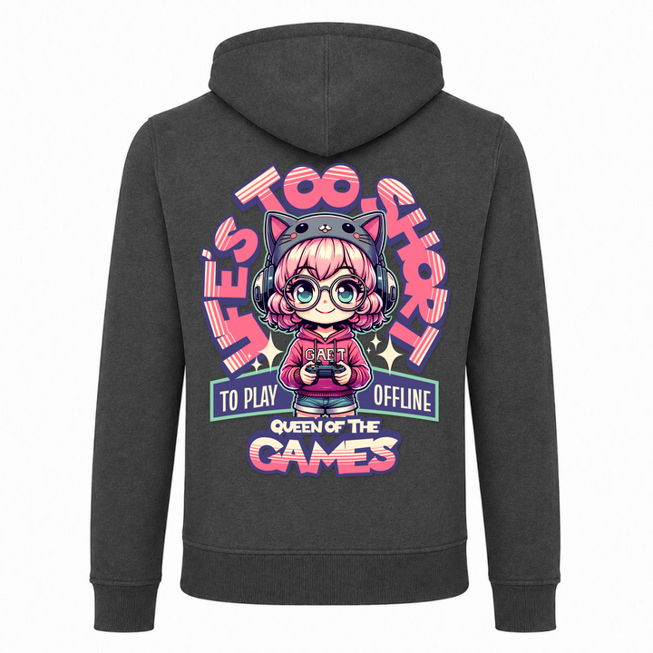 Gamer Girl - Zip Hoody - charcoal - Rueckseite