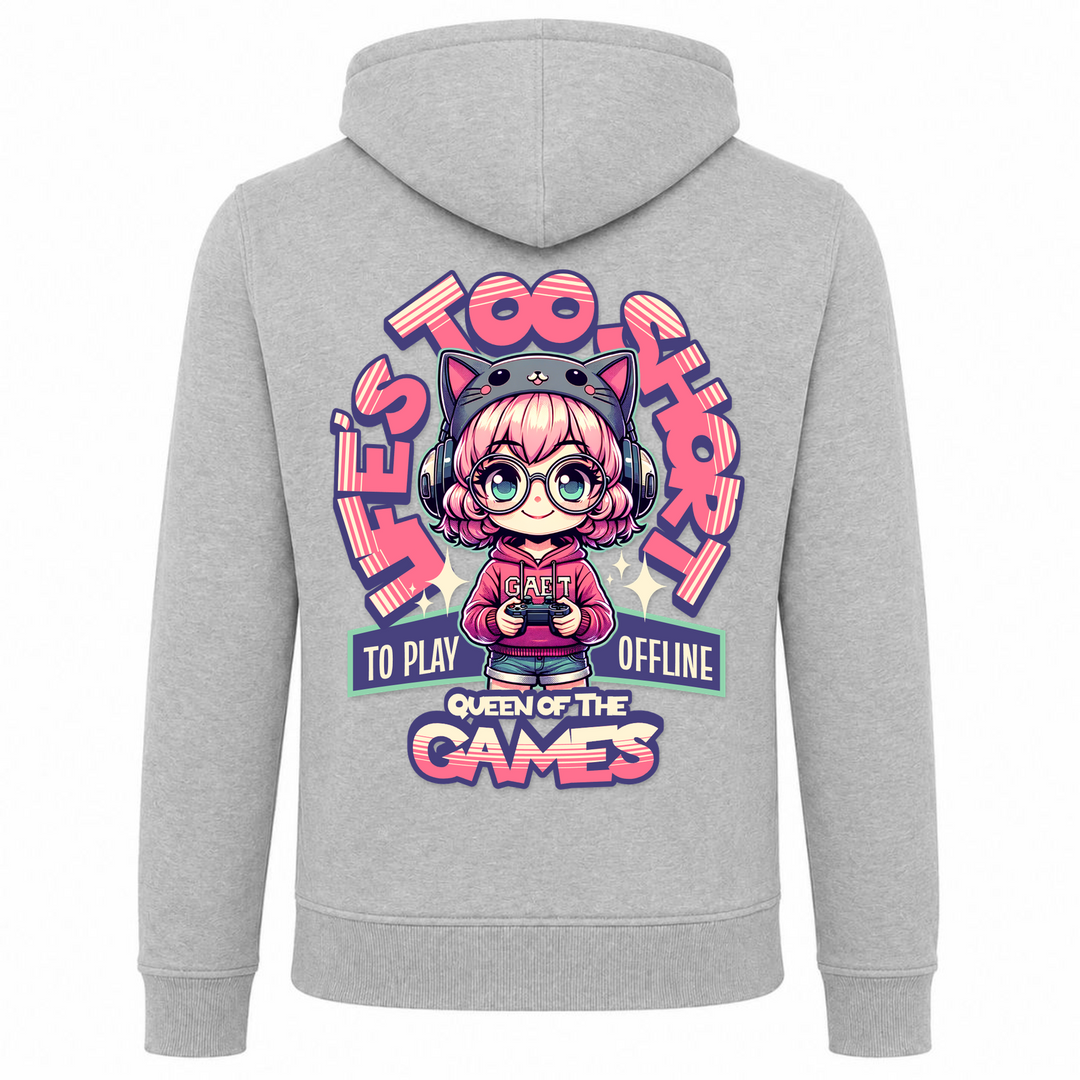 Gamer Girl - Zip Hoody - heather grey - Rueckseite