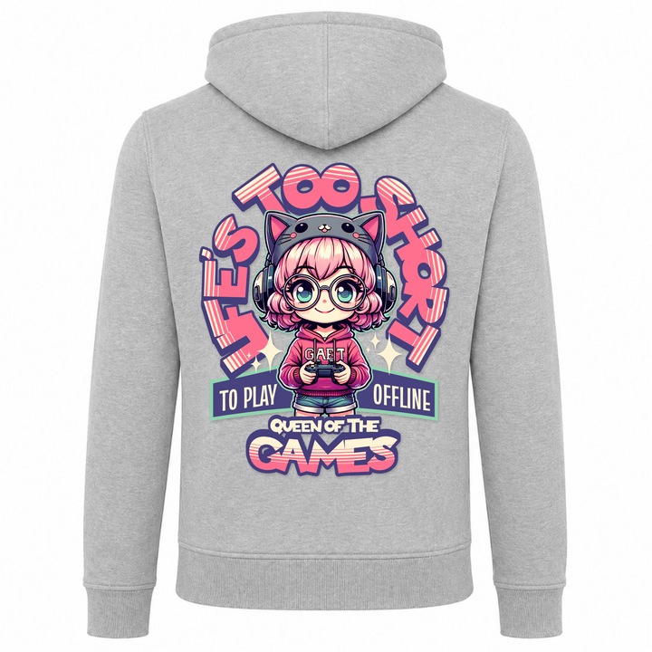 Gamer Girl - Zip Hoody - heather grey - Rueckseite