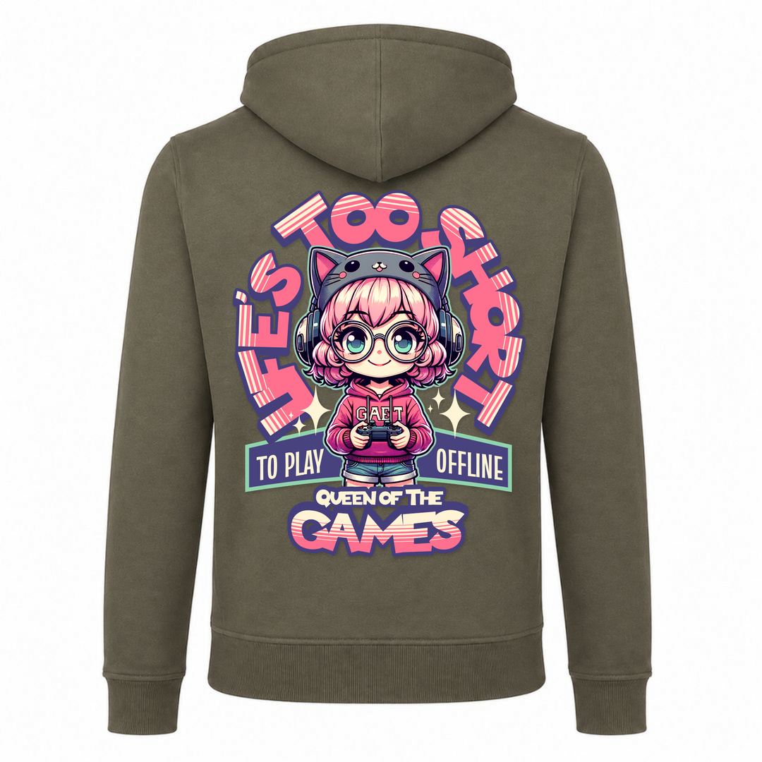 Gamer Girl - Zip Hoody - Olive - Rueckseite