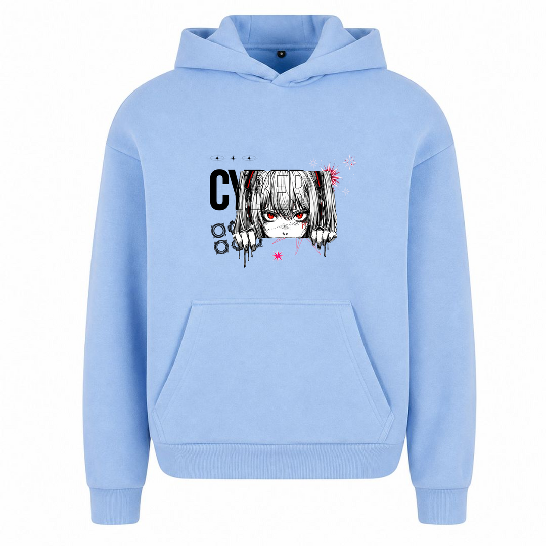 Cyber Rebel - Oversized Hoodie - powder blue