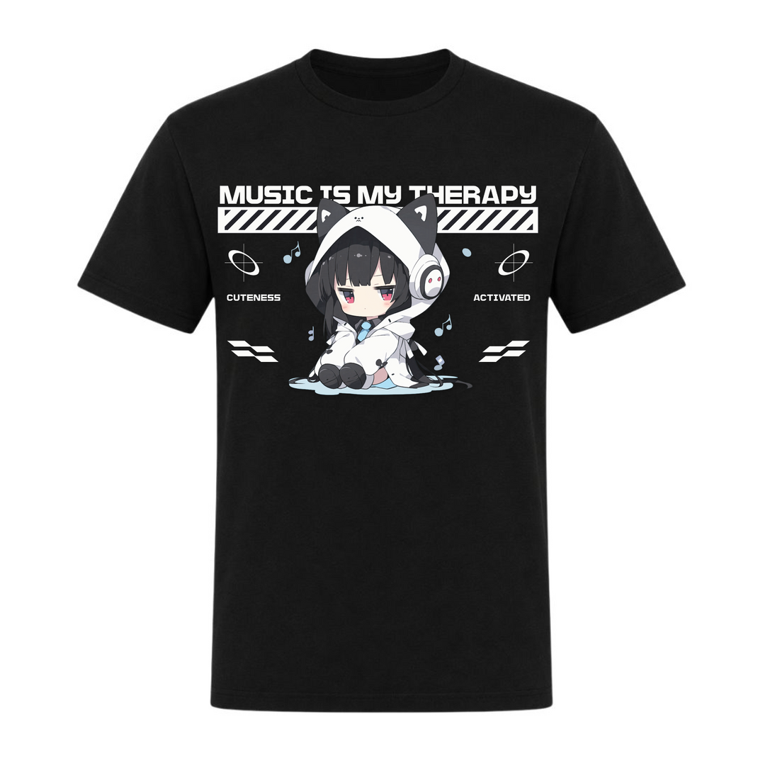 Music is my Therapy - T-Shirt - schwarz
