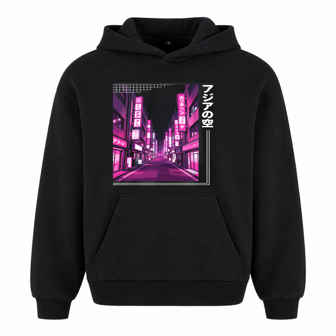 Akai yoru - Oversized Hoodie - Schwarz