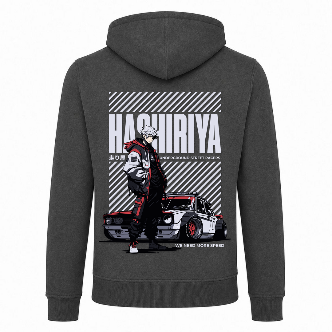 Hashiriya - Zip Hoody - charcoal - Rueckseite