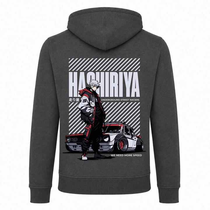 Hashiriya - Zip Hoody - charcoal - Rueckseite