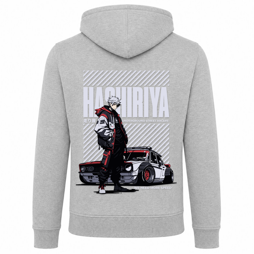 Hashiriya - Zip Hoody - heather grey - Rueckseite