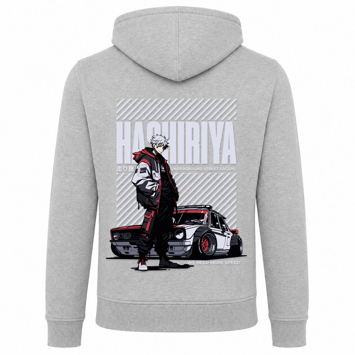 Hashiriya - Zip Hoody - heather grey - Rueckseite