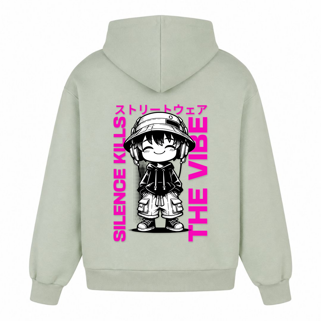 Silence kills the Vibe - Oversized Hoodie - light asphalt - Rueckseite